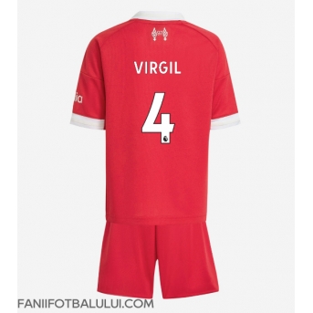 Liverpool Virgil van Dijk #4 Echipament de Fotbal Replică 2025-26 Copii Acasa (+ Șorturi)
